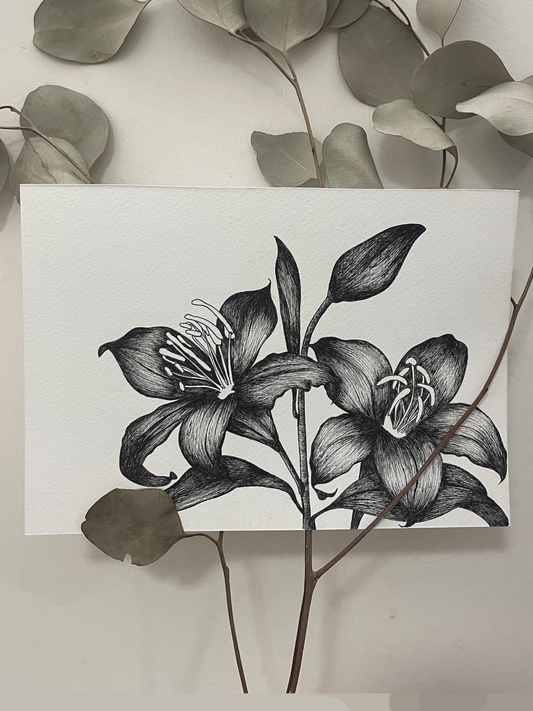 (PRE ORDER) Lillies: Black and White Print